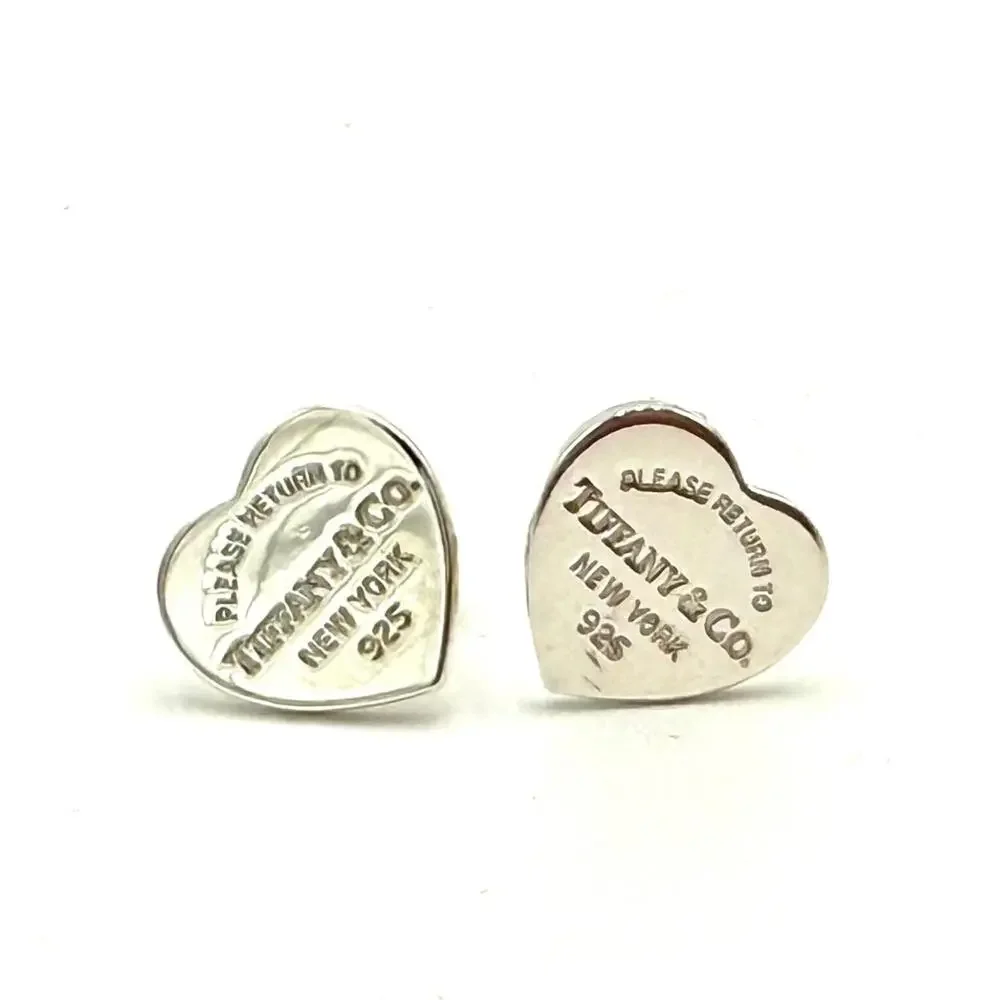 Sterling Silver Return to Tiffany Heart Tag Stud Earrings